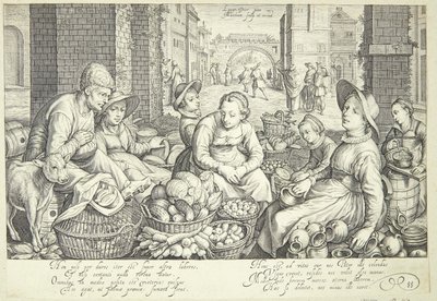 Market Scene in a Town by Jacob Matham