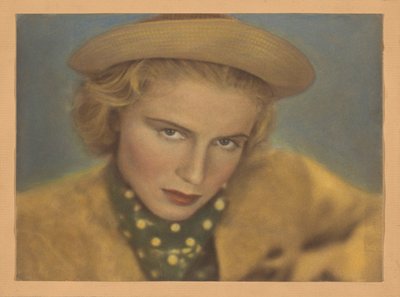 Portrait of Rini Otte with Hat and Bobble Scarf by Jacob Merkelbach