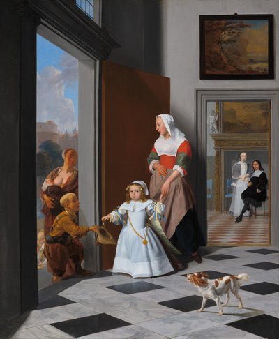 A Nurse and a Child in an Elegant Foyer, 1663 by Jacob Lucasz Ochtervelt