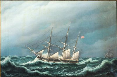 Two Danish Frigates Signaling to Each Other in a Storm by Jacob Petersen