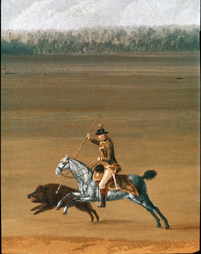 Ferdinand IV Hunting Wild Boar on the Cassano Estate (detail) by Jacob Philippe Hackert