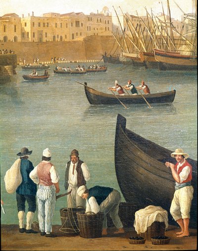 Mussel Fishermen from Monopoli, Puglia, Italy by Jacob Philippe Hackert