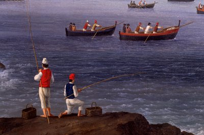 The Bay of Naples near Santa Lucia Showing the Naval Fleets Returning from Algiers by Jacob Philippe Hackert