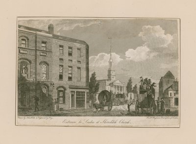 Entrance to London at Shoreditch Church by Jacob Schnebbelie