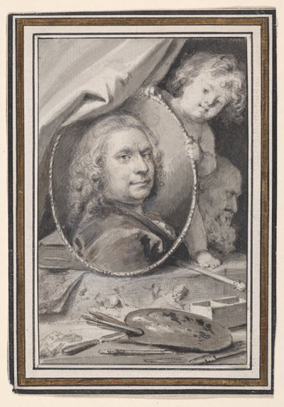 Self-portrait within a Decorative Allegorical Surround by Jacob de Wit
