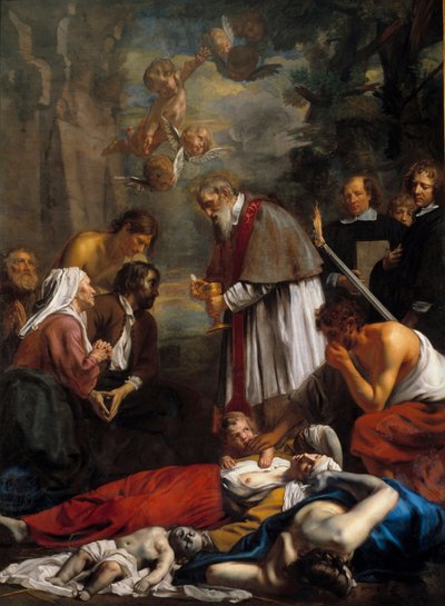 Saint Macaire of Ghent Rescuing the Plague Victims by Jacob the Younger Van Oost