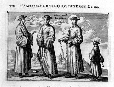 Lamas of China, from an account of a Dutch Embassy to China by Jacob van Meurs