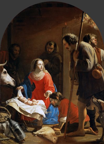 The Adoration of the Shepherds with Saint Francis of Assisi by Jacob van Oost