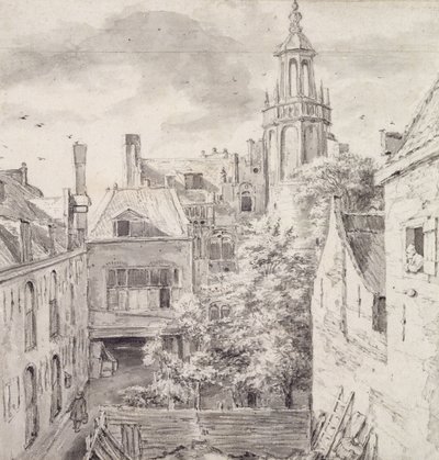 View of the Courtyard of the House of the Archers of the St. Sebastian Guild on the Singel in Amsterdam by Jacob van Ruisdael