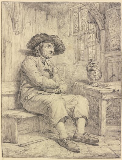 Man Sitting at a Table with Jug and Pipe by Jacob van Strij