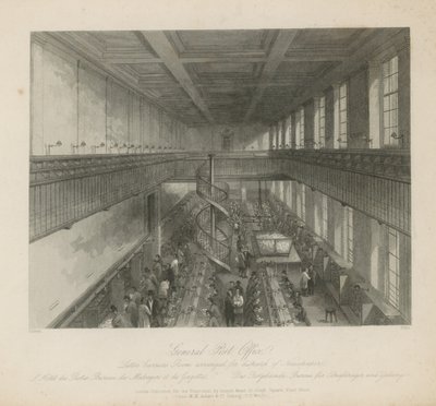 The letter carriers room arranged for dispatch of newspapers by Jacob van der Heyden