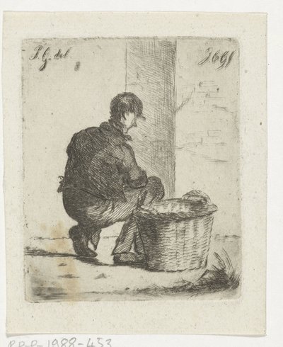 Stable Boy with Wicker Basket by Jacobus Cornelis Gaal