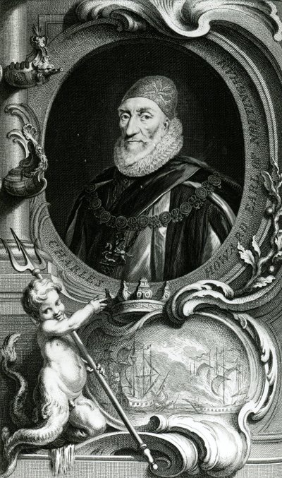 Portrait of Charles Howard, Earl of Nottingham, illustration from 