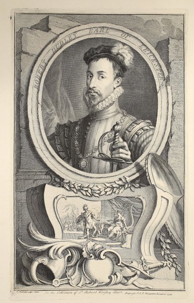 Portrait of Robert Dudley, Earl of Leicester, illustration from 