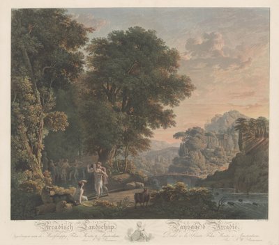 Arcadian Landscape with Dancing Figures by Jacobus Wijsman