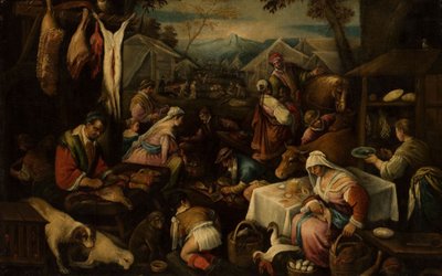 Market Scene by Jacopo Bassano