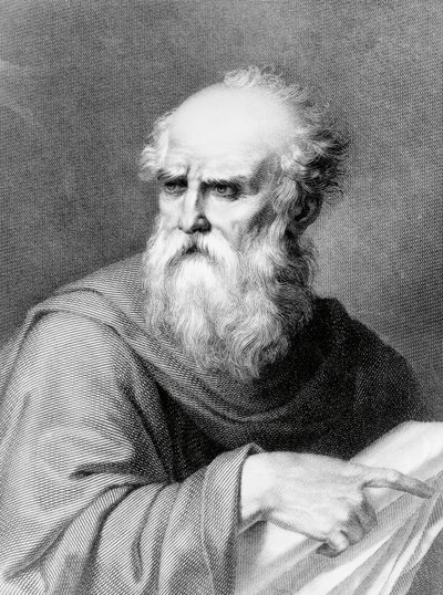 Portrait of Marcus Vitruvius Pollio known as Vitruvius, Roman architect and writer, engraving by Jacopo Bernardi based on a drawing by Vincenzo Ray by Jacopo Bernardi