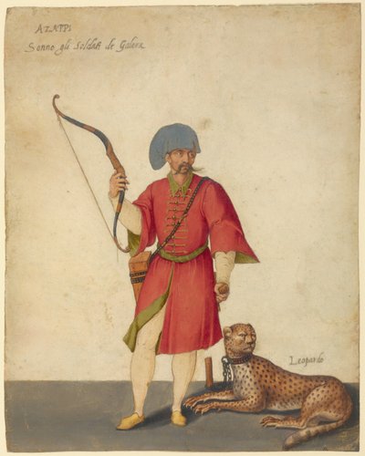An Azappo Archer with a Cheetah by Jacopo Ligozzi