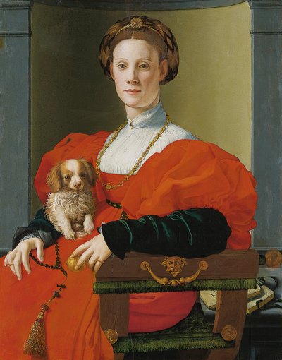 Portrait of a Woman with a Small Dog by Jacopo Pontormo