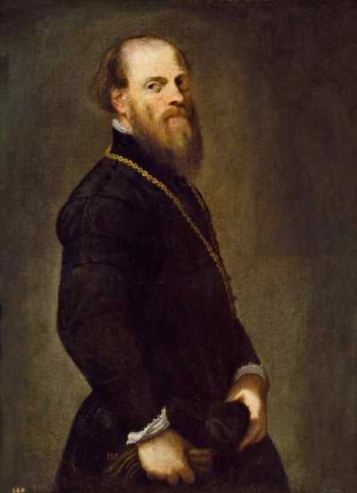 Man with a golden chain by Jacopo Robusti Tintoretto