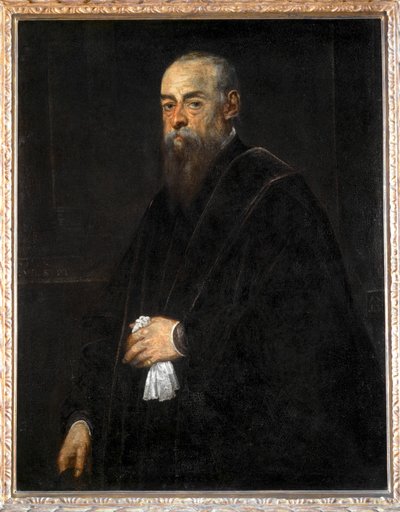 Portrait of an old man holding a handkerchief by Jacopo Robusti Tintoretto