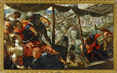 Scene from a Battle Between Turks and Christians by Jacopo Robusti Tintoretto