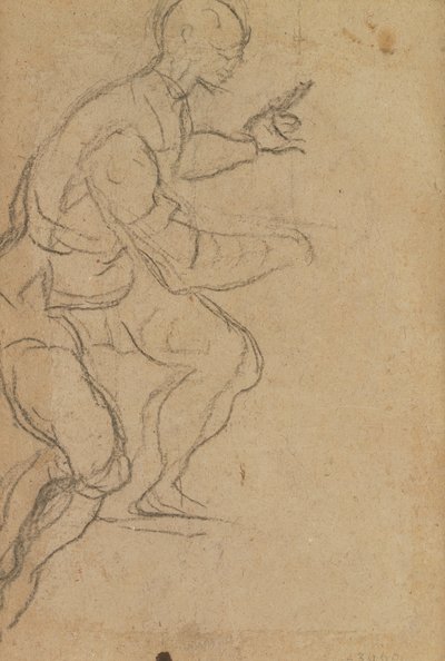 Seated Man seen from Below (verso) by Jacopo Robusti Tintoretto