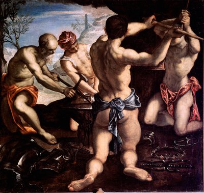 The Forge of Vulcan by Jacopo Robusti Tintoretto