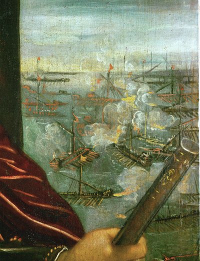 The sea-battle of Lepanto by Jacopo Robusti Tintoretto