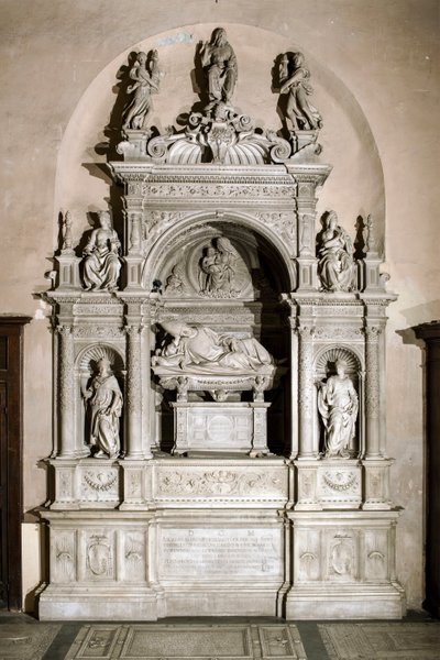 Funeral monument in tribute to Cardinal Ascanio Maria Sforza (marble sculpture, 1505-1507) by Jacopo Sansovino
