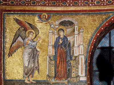Annunciation (detail) by Jacopo Torriti