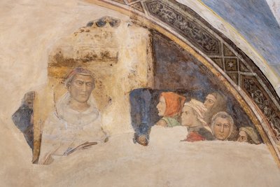 Lunette with Figure of a Saint and Five Unidentified Figures by Jacopo di Cione