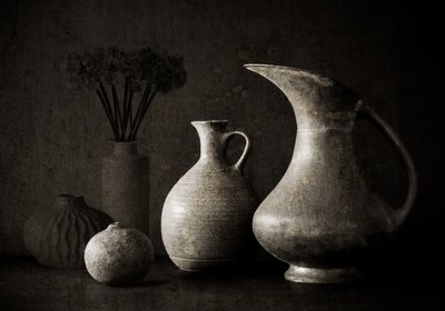 Rustic Pottery Still Life by Jacqueline Hammer