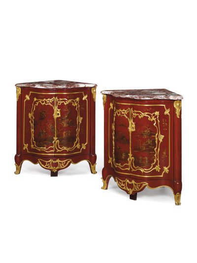 Pair of Louis XV encoignures, mid 18th century by Jacques Birckle