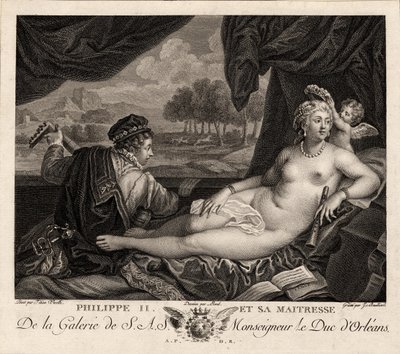 Philip II and his Mistress after Titian by Jacques Bouillard