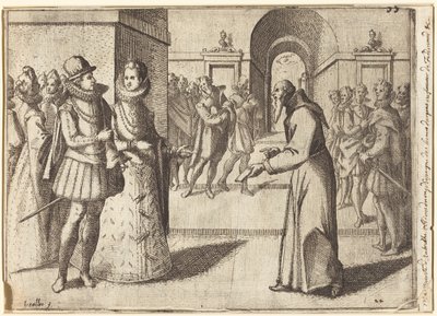 A Capuchin Bringing Thanks of the King of Bavaria [Recto] by Jacques Callot