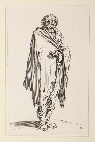 Bare-headed Beggar with Unshod Feet, from The Beggars by Jacques Callot
