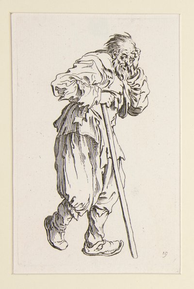 Beggar Propped Up on a Stick, from The Beggars (Le Gueux Appuye sur un Baton) by Jacques Callot