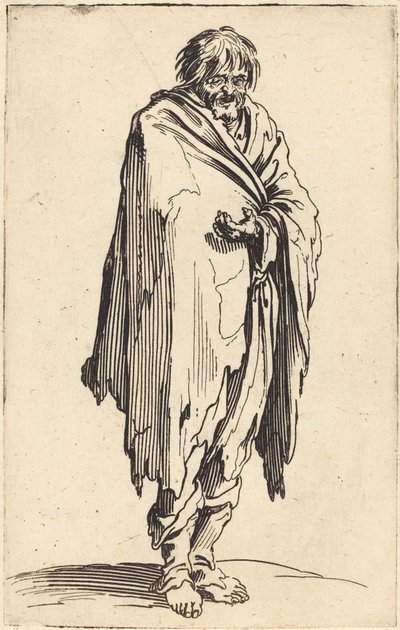 Beggar with Bare Head and Feet by Jacques Callot