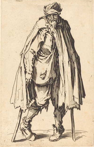 Beggar with Crutches and Sack by Jacques Callot