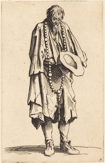 Beggar with Rosary by Jacques Callot