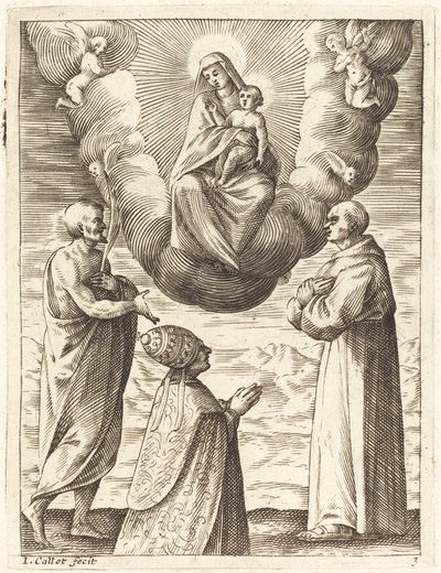 Boniface VIII with Saints Francis and Crispin Adoring the Virgin and Child by Jacques Callot