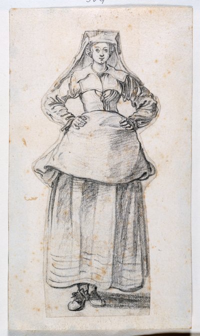 Bourgeoises in Different Attitudes, from Prints Album 21, number 304 by Jacques Callot