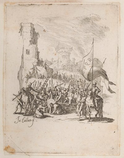 Christ Carrying the Cross, no. 10 of 11 from La Petite Passion by Jacques Callot