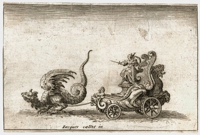 Combat at the Barrier: A Chariot Drawn by a Dragon by Jacques Callot