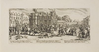 Destruction of a Convent, Plate Six from The Miseries of War by Jacques Callot