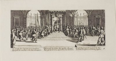 Distribution of Rewards, Plate Eighteen from The Miseries of War by Jacques Callot