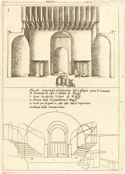 Elevation of the Church of the Holy Manger, 1619 by Jacques Callot
