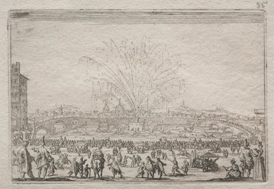 Fireworks on the Arno, c. 1622 by Jacques Callot