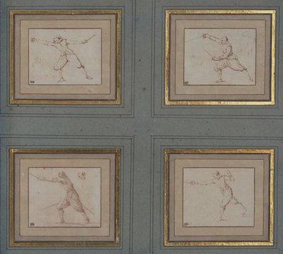 Four Studies of a Fencer by Jacques Callot